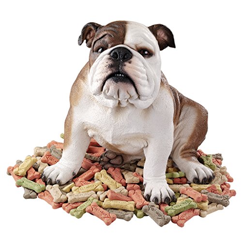 Design Toscano Buster die Bulldogge Britische Gartenstatue, Polyresin, vollfarbe, 40.5x35.5x35.5 cm