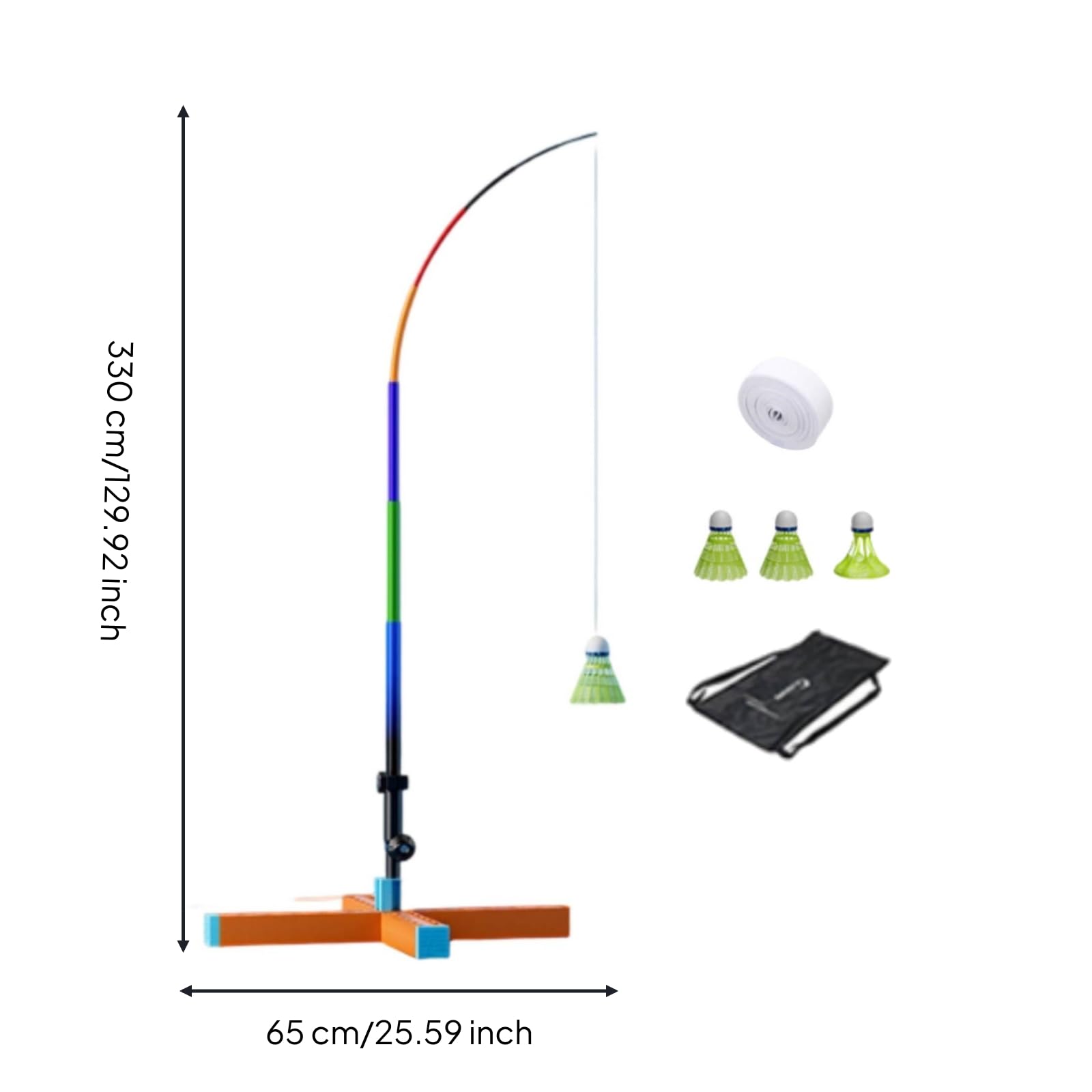 harayaa Entrenador Bádminton con Raqueta y Cordón Elástico Portátil Plástico y Nailon Estable Resisn Al Viento para Adultos, Patio