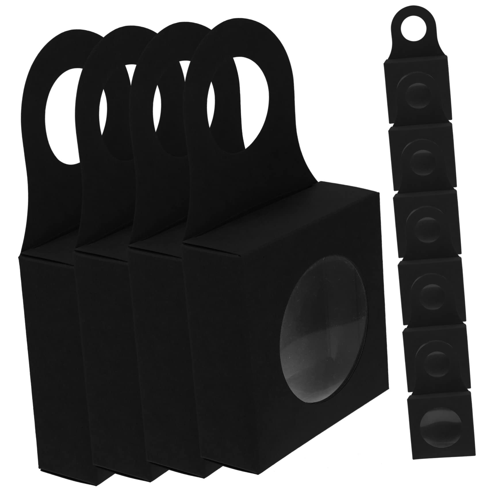 NAMOARLY Coffret Présent Vin Boîte de Rangement Décorative 25 Pièces en Papier Kraft Noir Porte-bouteilles Facile à Transporter pour Nouvel An et Pendaison de Crémaillère