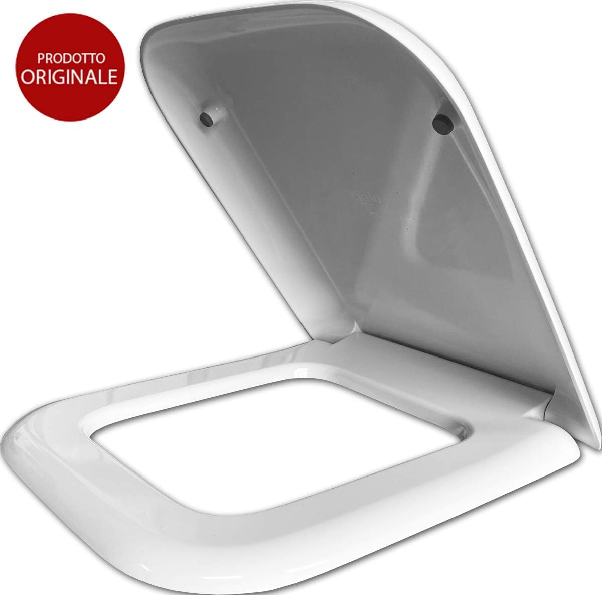 MASTERBRICO Sedile WC per Copriwater Ceramica Cielo Shui in Termoindurente Bianco – Ricambio Parte Inferiore Asse Originale Chiusura Classica - Made in Italy