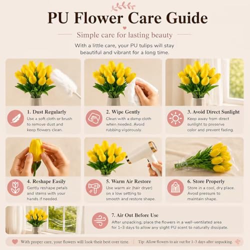 Image of Mandy's 20pcs Artificial Yellow Tulips