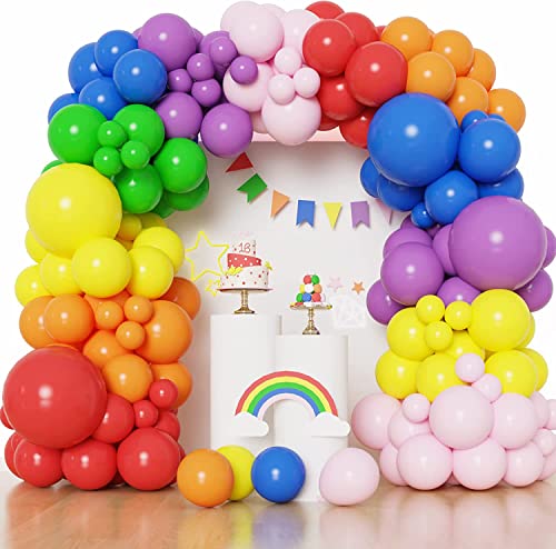 151 Stück Regenbogen Ballonbogen Kit Bunte Ballons 18 10 5 Zoll Unterschiedliche Größen Matte Latexballons Sortierte Farbpartysballons für Geburtstagsfeier Baby Dusche Hochzeit Jahrestag