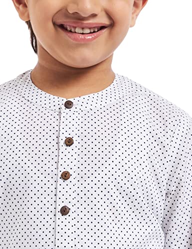 Image of Amazon Brand - Jam & Honey Regular Boys Kurta Sets PJ-SLUB White 9-10 Years