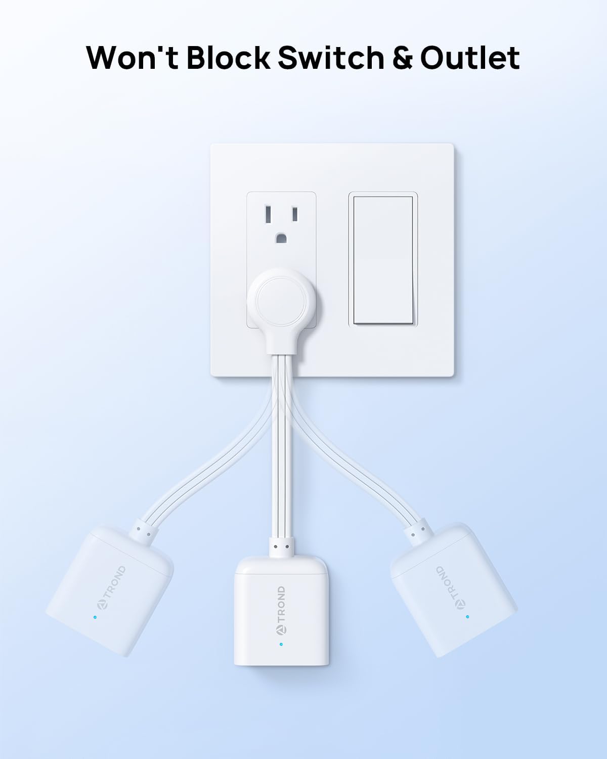 Bundle - 2 Items: Flat Outlet Extender with 6 Inch Cord &Multi Plug Outlet Extender 2 Pack