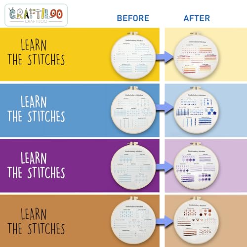 Image of CRAFTILOO Embroidery Kit for Beginners Cross Stitch Kits for Beginners Needlepoint Kits for Adults Embroidery Kits for Adults Cross Stitch kit Practice