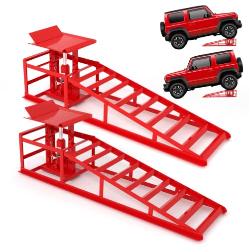 LOCKIETTA 2 PCS Hydraulic Car Ramps 11065LBS 5T Heavy Duty Car...