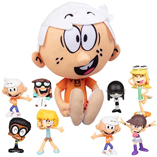 The Loud House 9 Piece Multi-Pack Toy Gift Set - Includes Two Character Figure 4-Packs and a Lincoln Plush - from The Nickelodeon TV Show - Ages 4+