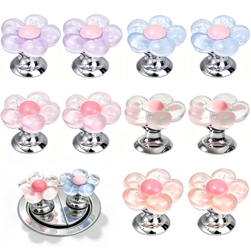 10 PCS Multicolour Cute Flower Shaped Toilet Buttons Pusher for Nail Protect, Toilet Installation Aid, Flower Shape Toilet Press Decoration Tool for Long Nail Aid, Bathroom, Creative Toilet Accessory