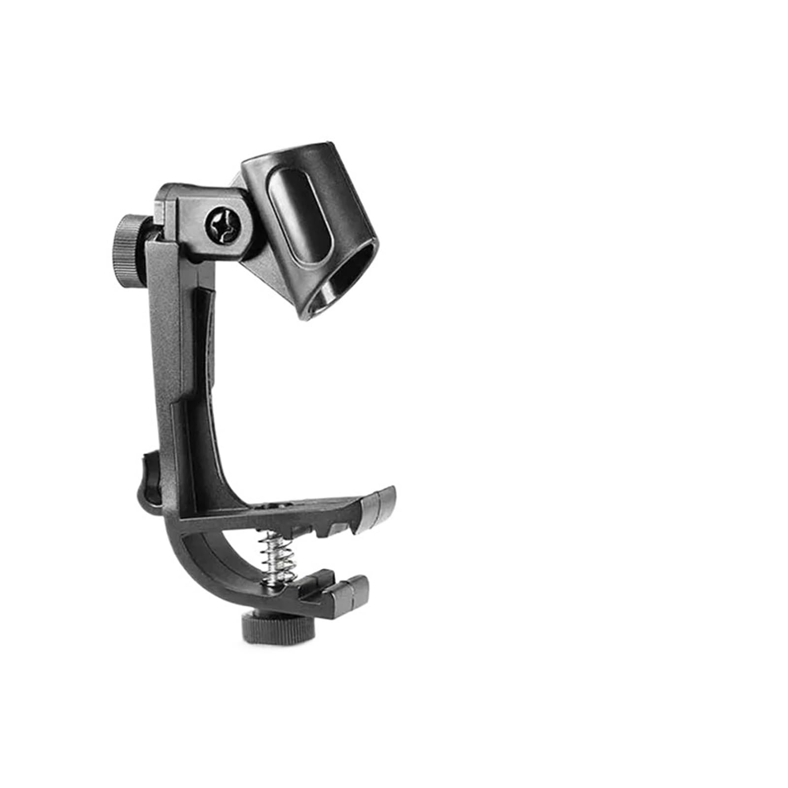Wjiayao Blcak Drum Microphone Clips 1Pcs Drum Microphone Clip Holder Adjustable Shockproof Mic Clips Rim Mount Clamp(Blcak)