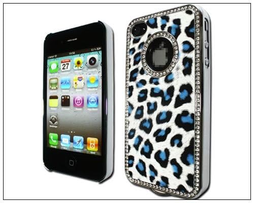 BONAMART ® Luxury Unique Best Leopard Leather Czech Rhinestone Case Cover for Apple iPhone 4 4G 4S Crystal