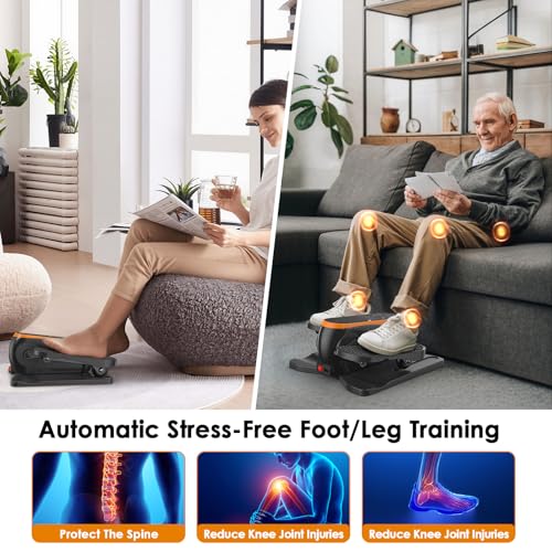 Image of HOMGIM Under Desk Elliptical Machine - Quiet Motorized Leg Exerciser with Smart Remote, 12-Speed Manual Programs Auto /3 Auto Programs LCD Display & Bidirectional Motion for Home /Office
