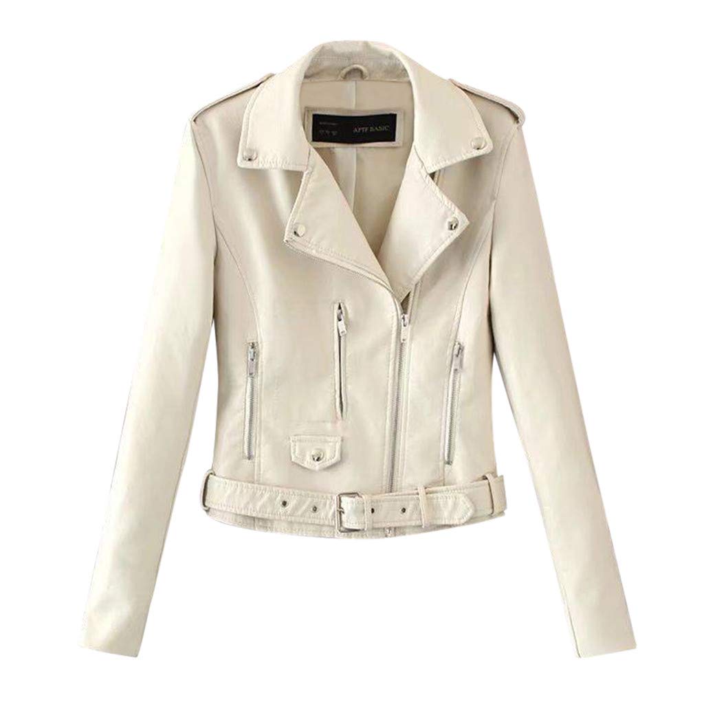Veste courte à fermeture Éclair ample et confortable blanche - 3