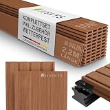 Juskys WPC Terrassendielen 10 m² – 220 cm Dielen, wetterfest...