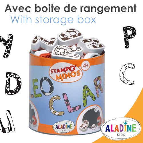 Stempelset Minos Buchstaben Alphabet, inkl. 26 Stempel und 1 Stempelkissen, kreativer Stempelspaß für Kinder ab 3 Jahren