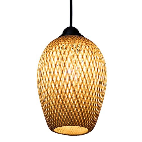 Lámpara de techo de bambú para iluminar pasillos oscuros con mimbre hecho a mano 2