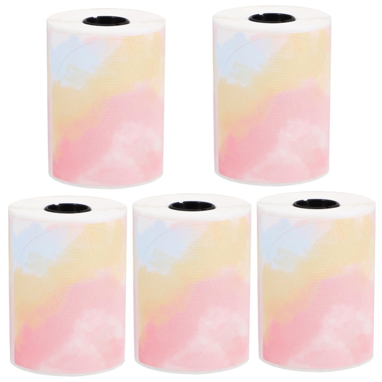 NUOBESTY 5 Rouleaux Papier thermique couleur etiquettes autocollantes étiquettes autocollantes autocollants colorés autocollants transparents étiquette collante étiquette autocollante