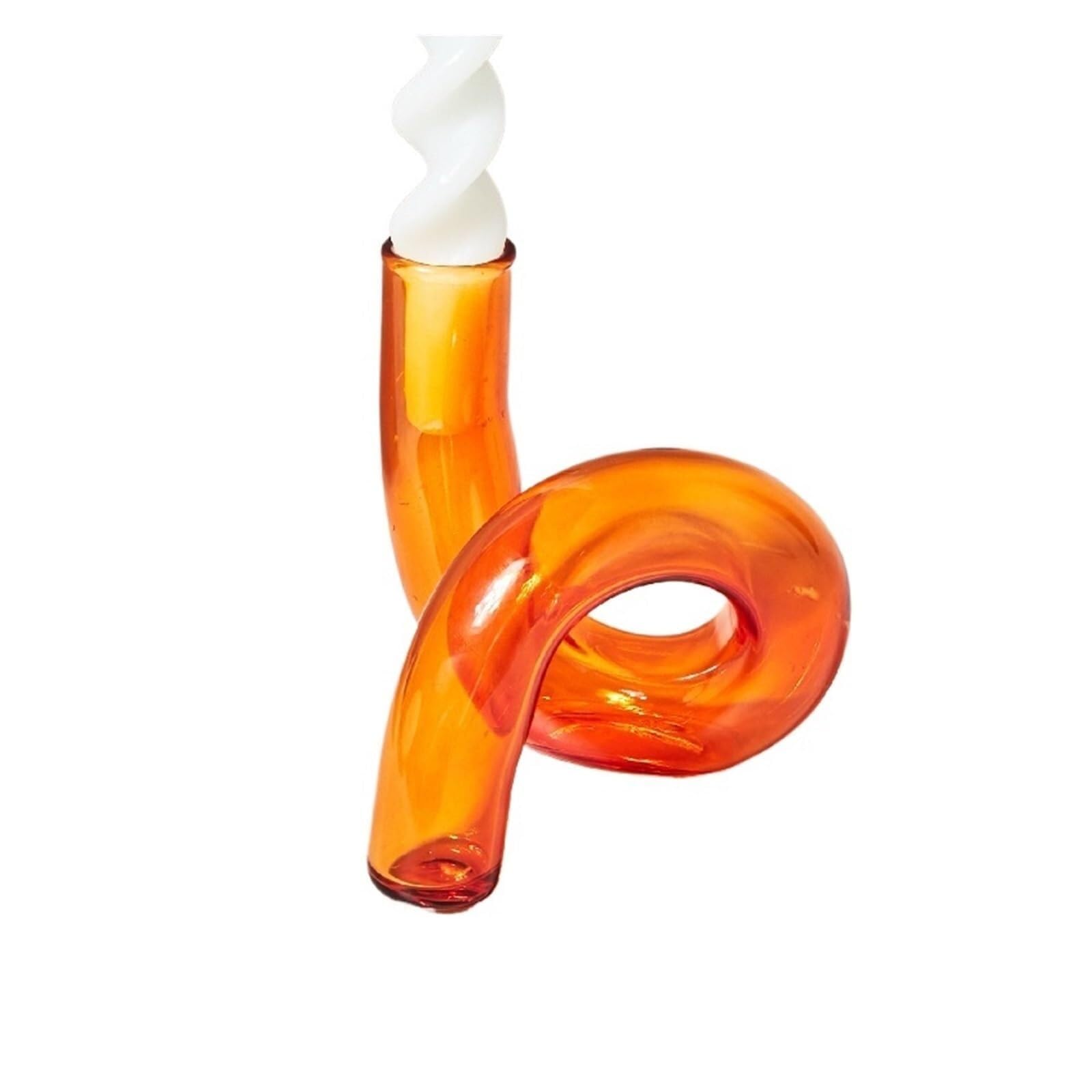 Candle Holders Glass Vases Clear Flower Vase Candle Holders Wedding Centerpieces Home Decoration Table Candlestick Holder(Orange Vase)