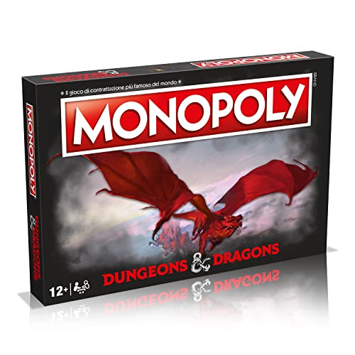 Winning Moves, Dungeons & Dragons, Monopoly, Table Game, Italian Edition, Multi-coloured, 27 x 40 x 5 cm