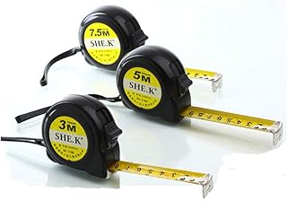 NUZAMAS Juego de 3 cintas métricas de 7,5 m, 5 m, 3 m, retráctil, resistente, métrica, pulgadas y medición imperial, para construcción, contratista y bricolaje, color amarillo