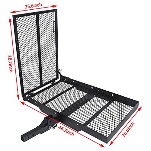 Rxiovilae Foldable Electric-Wheelchair Hitch Carrier Mobility Scooter Loading Ramp Steel Hfehcmslr #TOP1