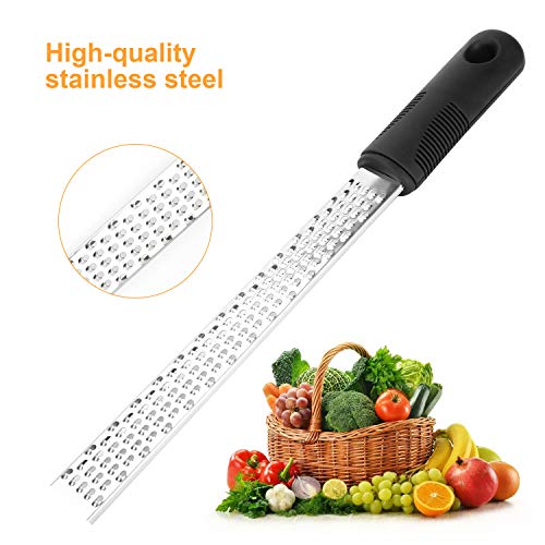 Best Lemon Zester Tool, Stainless Steel Zester Grater with Handle, Zester Grater, Lemon Grater, Food Grater, Lemon Zesters for Kitchen for Parmesan Cheese, Ginger, Garlic, Nutmeg