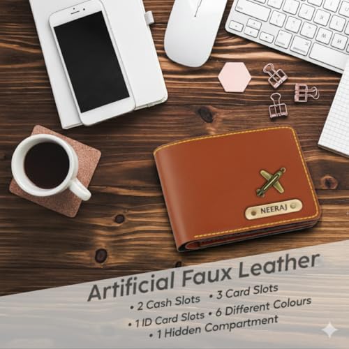 Image of Personalised Wallet, Passport Cover & Keychain Combo Set for Men | Custom Name Engraved Accessories with Charm Gift for Men Husband Valentine Day new Year Festival Diwali
