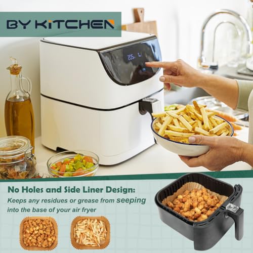 Image of BYKITCHEN Small Square Air Fryer Parchment Paper for 3 to 6QT Airfryer