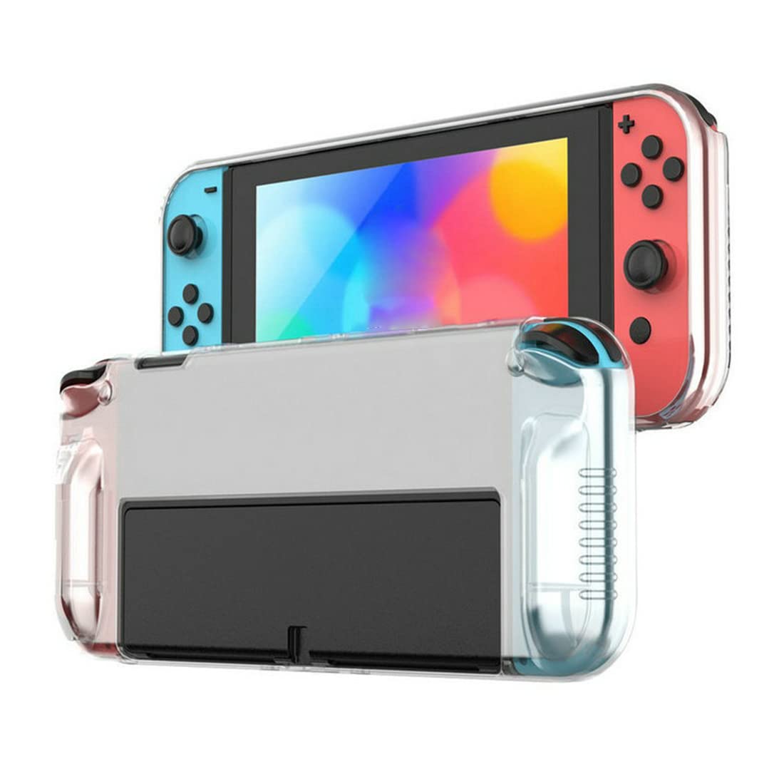 CUZKC Coque transparente pour Nintendo Switch OLED Coque de protection pour Switch OLED et manette Joy Con – Robuste et durable, ne tombe pas facilement.