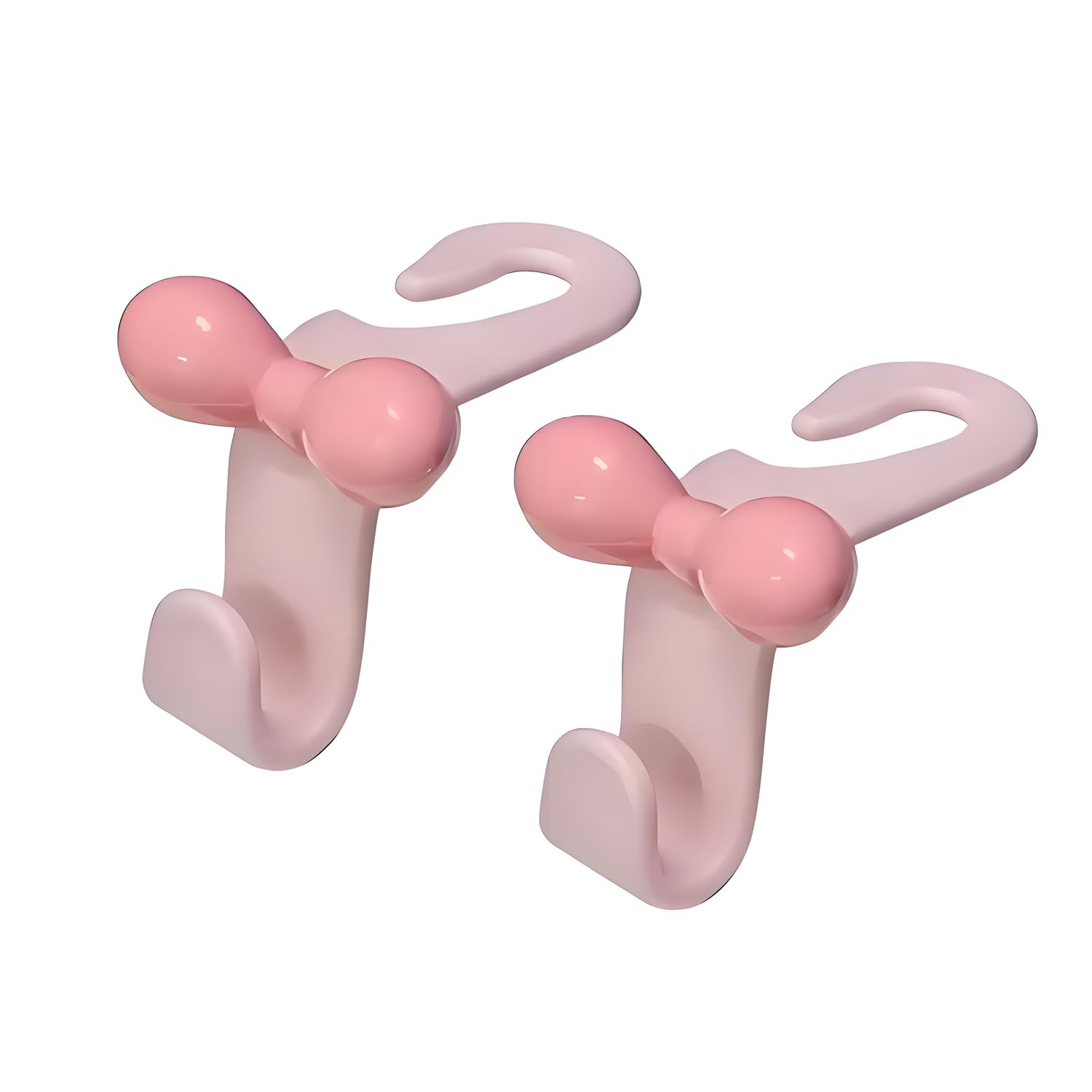 Arfuka Women's Pink Bow Car Purse Hook Plastic Headrest Hooks For Car Seat Back Universal Organizer Hanger For Handbag, Purse, Coat - Car Accessories For Pack Of 2