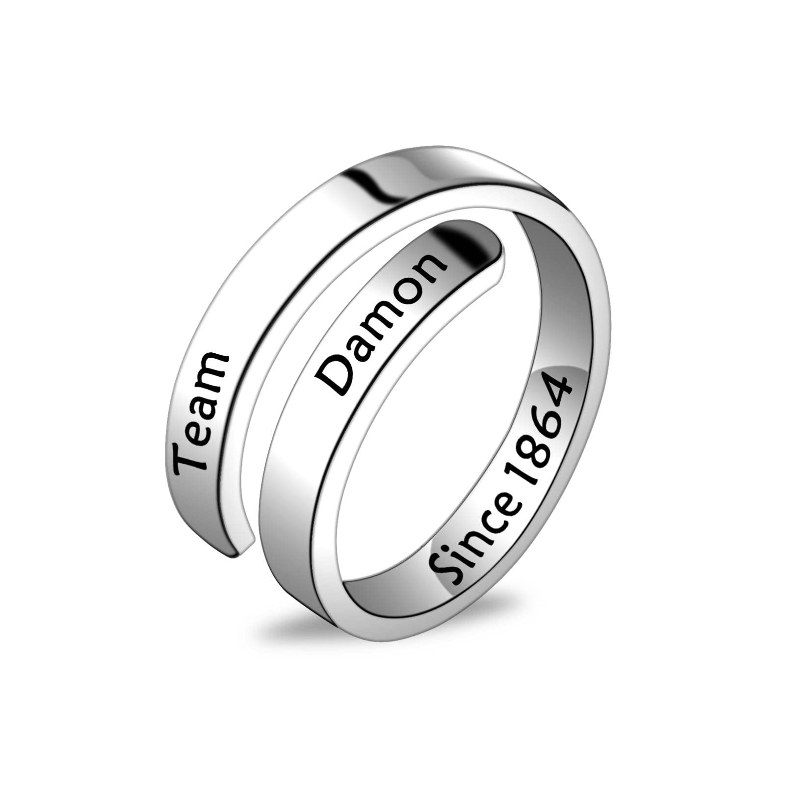 WKXZMTR Vampire Inspired Jewelry Vampire Rings Vampire Fans Gift Team Damon Since 1864 Rings Damon Stefan Salvatore Gift for TV Fans