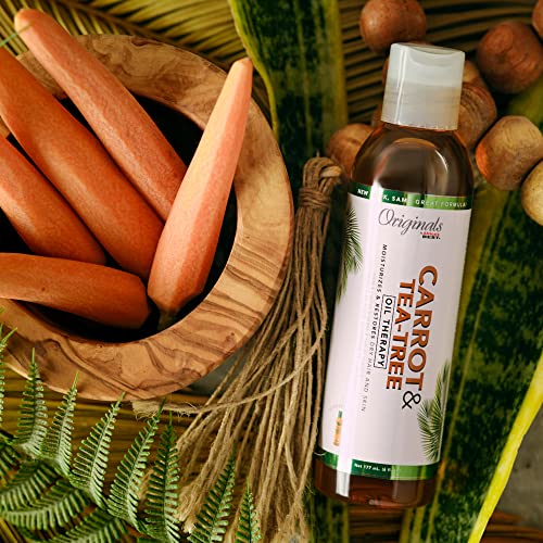 Originals By Africa's Best Carrot Tea Tree Oil Therapy, For Body, Hair And Scalp, Natural Organic Oils Repair, Restores Stimulates, Revitalizes &, Rejuvenates, 6 Oz #TOP4
