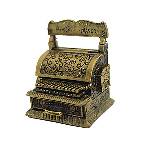 Leaqu Vintage Miniature Carving Cash Register Open Draw Collection For 1/12 #TOP9