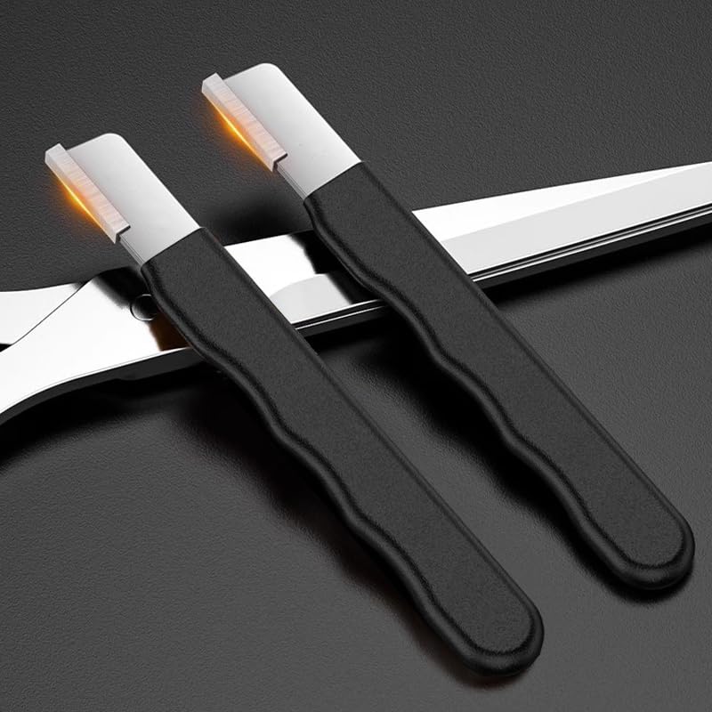 2PCS Quick Sharpener Alloy Steel Portable Manual Grinding Sharpeners Scissor Knife Sharpening Stone Outdoor Home Garden Tools Black
