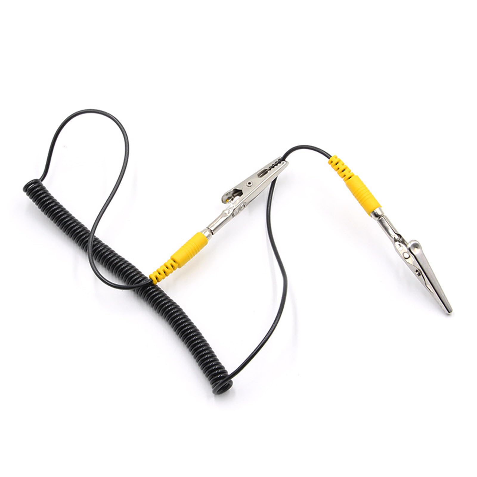 1 Heavy Duty Anti-Static Grounding Cord with Spring Clamps for Electronics Accessories Polyurethane Coated Electrostatic