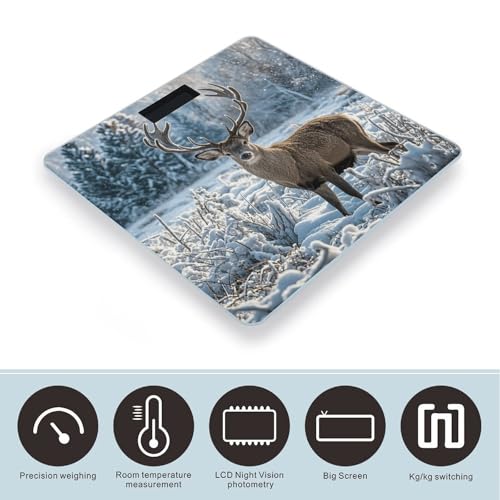 Báscula digital de baño con vidrio templado y pantalla LED miniatura 3