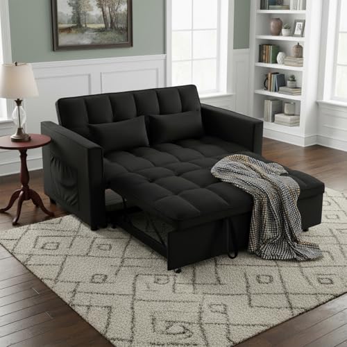 OjvZxqtbrnl Convertible Sofa Bed,3 in 1 Pull Out Couch Adjustable