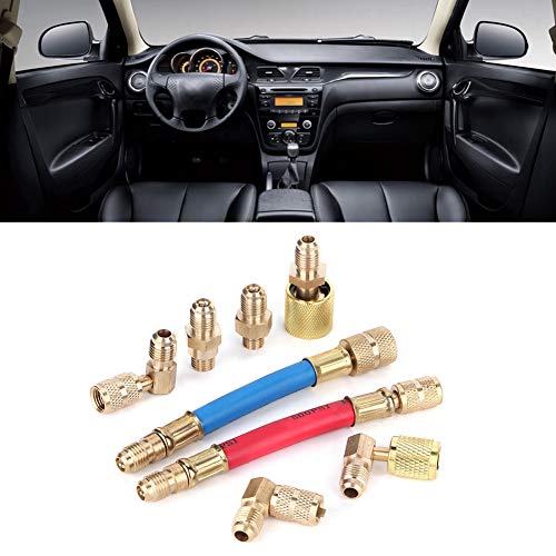Kit d'adaptateur de connecteur de réfrigération Suuonee, 8 pièces/ensemble de tuyaux de l'adaptateur de connecteur de réfrigération R-12A/C pour la climatisation R134A R12