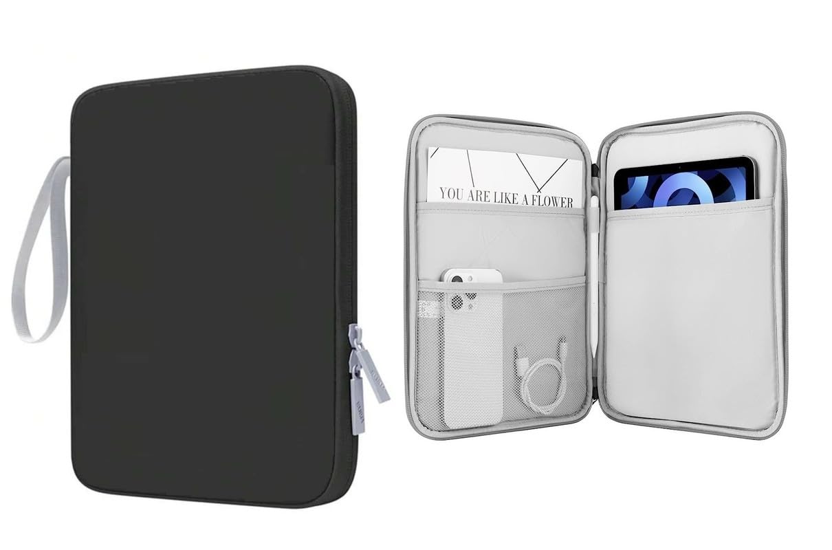 WHITBULL Shockproof Protective Sleeve Case Pouch for Samsung Galaxy Tab S9 Plus / S8 Plus / S7 Plus / S7 FE (12.4 Inch) (Black)