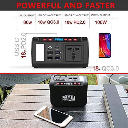 YXMxxm Portable Power Station, 74Wh Solar Generator Inverter Power Supply with AC Power Socket, Type-C, USB Output, Ideal for Travel Outdoor Emergency - Image 4