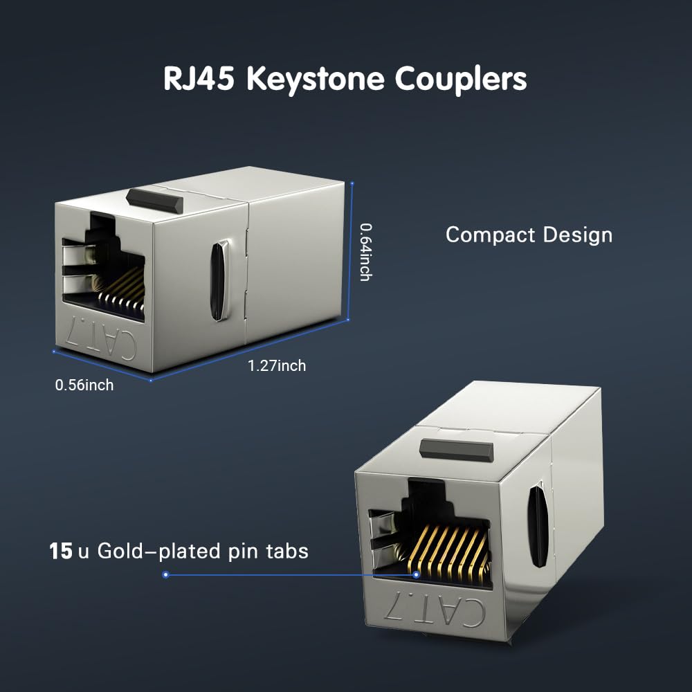 Amazon.co.jp: ZOERAX CAT7 カプラー RJ45 キーストーン シールド