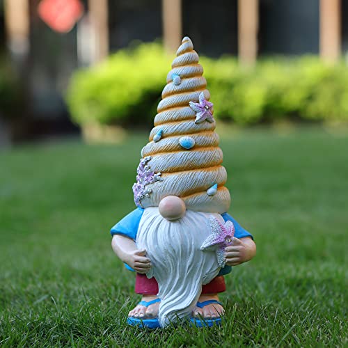 Enchanting Solar-Powered Beach Gnome Statue - Delightful Garden Gnomes, Captivating Outdoor Decor, Distinctive Garden Sculptures & Statues, Ideal Housewarming Gift For Coastal Charm Enthusiasts #TOP5