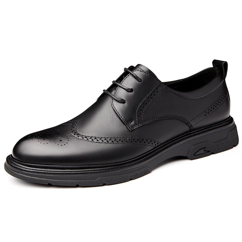 Men's Classic Lace-Up Low Top Leather Dress Shoes Retro Comfort Hand Stitched Business Formal Oxfords Shoes for Men