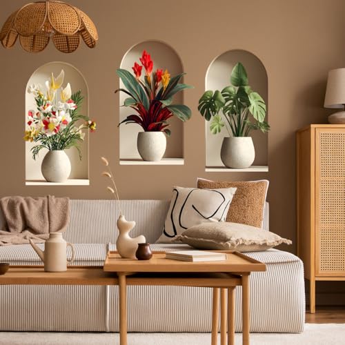 3D Potted Plants Wall Stickers for Home Decor (45)