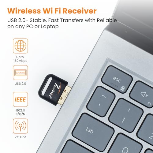 Image of Techie USB WiFi Adapter 150Mbps Nano WiFi Dongle for PC Laptop Desktop