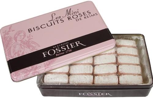Fossier Roses de Reims Pink Champagne Mini Biscuits in Tin - 110 gr