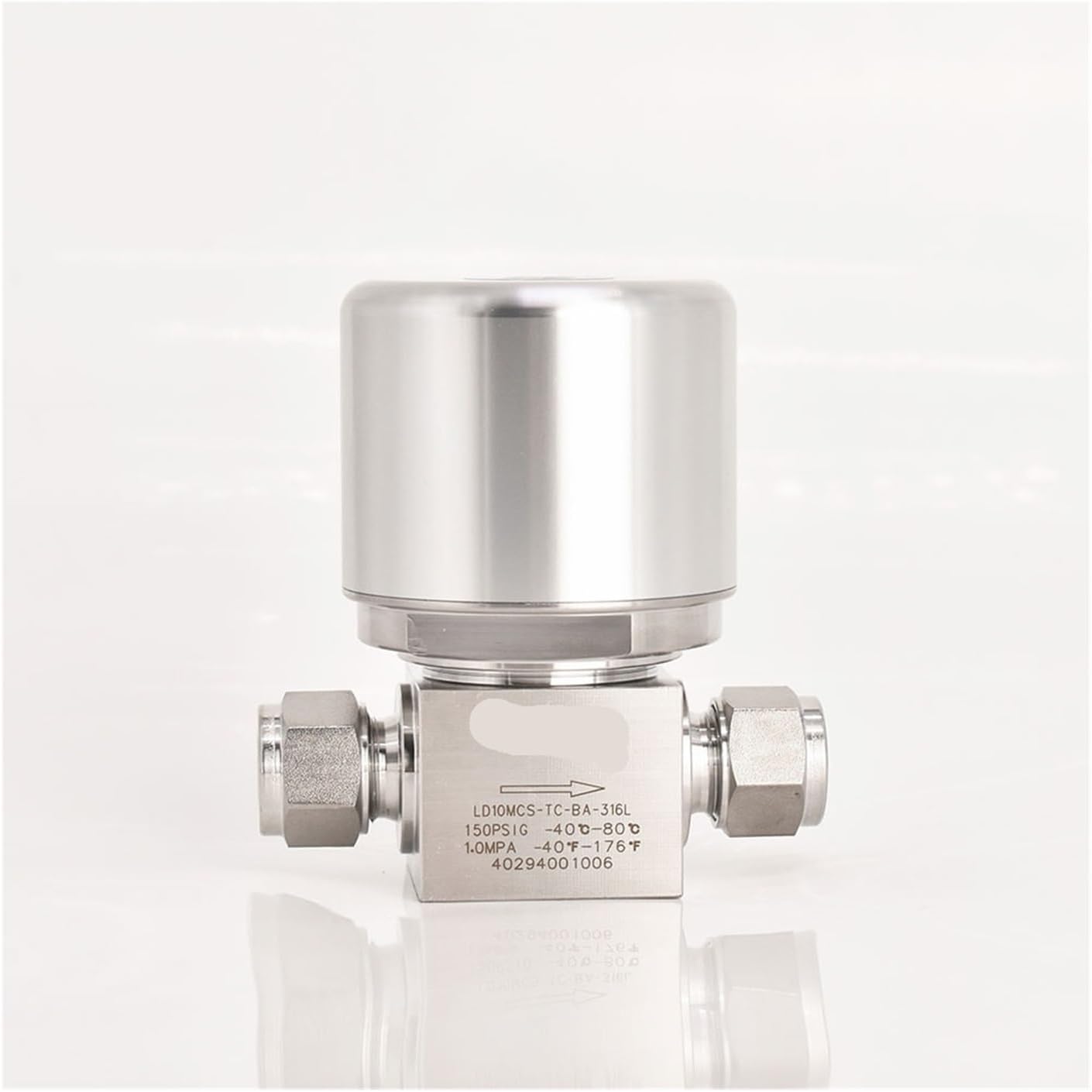 Stainless Steel Low Pressure Pneumatic Diaphragm Valve 1/4 in. Tube Fitting End