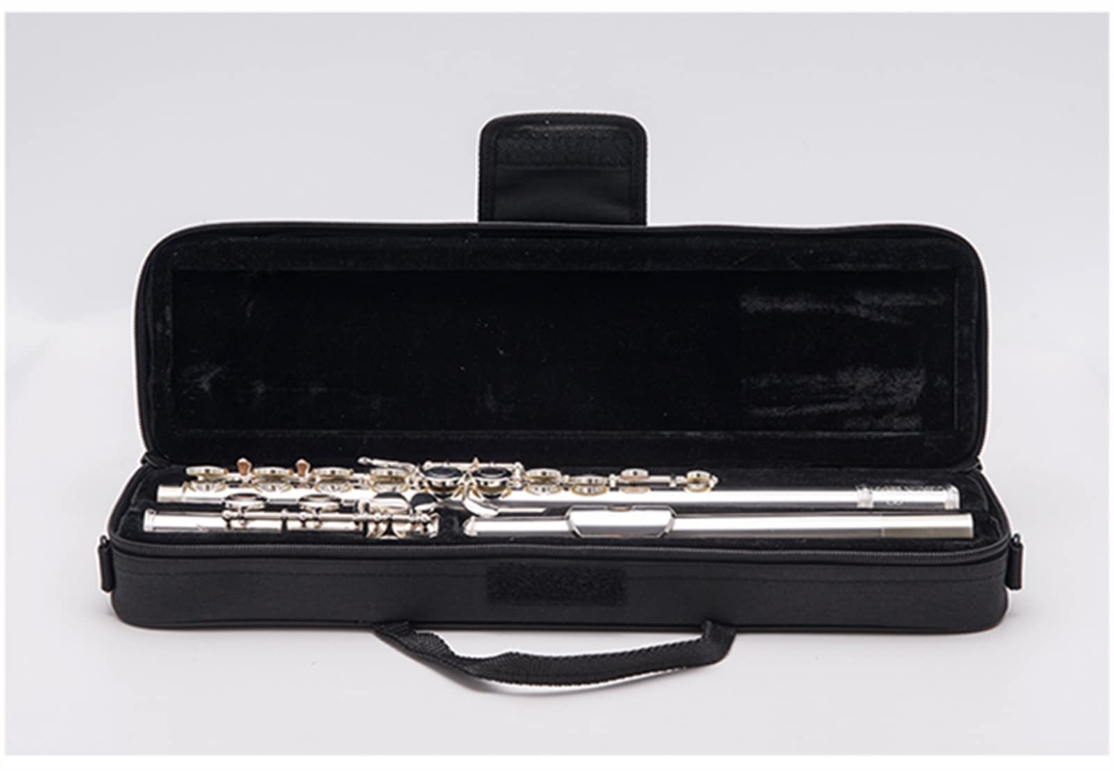 ZUZU Abrir/Cerrar Holón C Flautas 16 Llaves Plateado Plateado Flauta Conjunto De Instrumentos Musicales con Estuche De Flauta Herramienta De Limpieza Kit Flauta