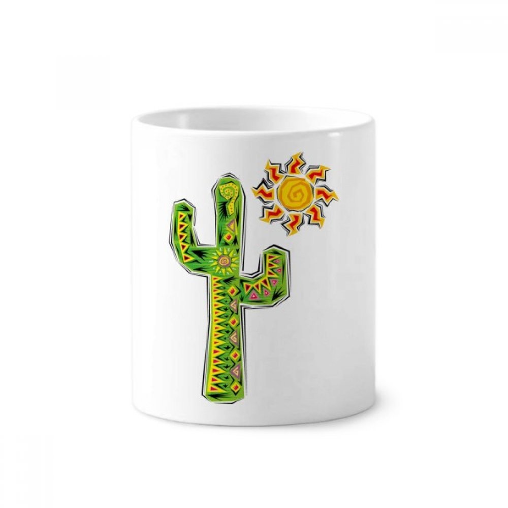 Céramique peinte à la main Cactus Mexique mug blanc d'exception 350ml