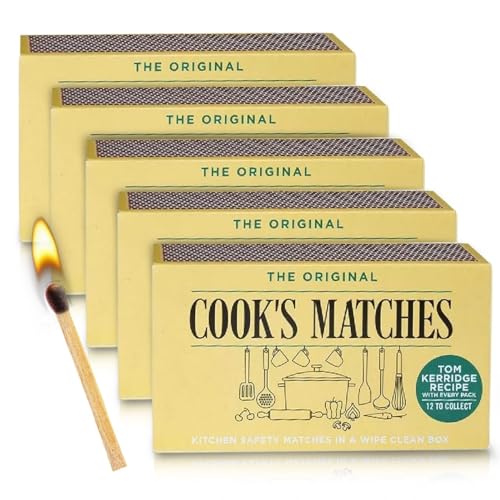 Safety Matches for Home, Camping, BBQ, Fire & Cooking | Long Burning Matches, Standard 4.3cm Size | Ideal for Fireplace, Stove, Grill, Outdoor Use | Pack of 5 Boxes (Total 1100 Matches)