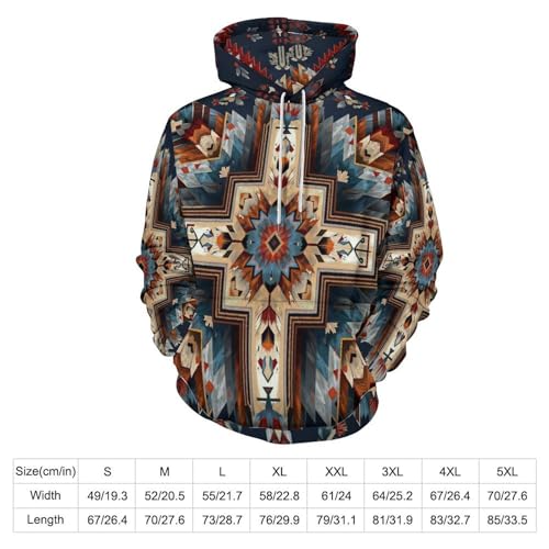 Sweat à Capuche 3D Géométrique Ample et Confortable Contre le Froid